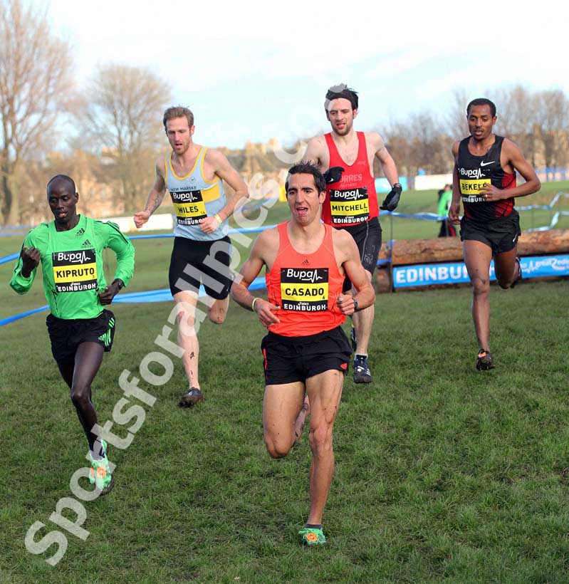 Arturo Casado, Briminn Kipruto, Andrew Wiles, Mark Mitchell and Kenenisa Bekele, Mens 3k, BUPA Great Edinburgh Cross Country.